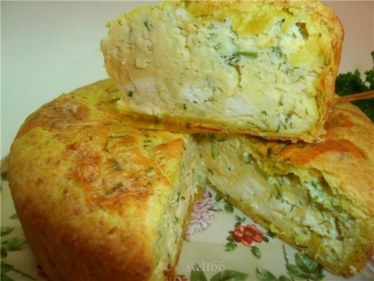 Картофельный пирог с сыром и зеленью Картофельный пирог с сыром и зеленью