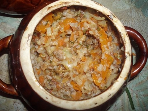 Гречка с овощами в горшочке Гречка с овощами в горшочке
