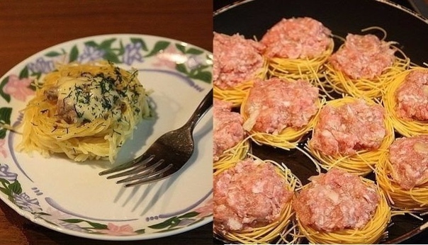 Обожаю простые и вкусные блюда — «ГНЁЗДА» с фаршем и сыром Обожаю простые и вкусные блюда — «ГНЁЗДА» с фаршем и сыром
