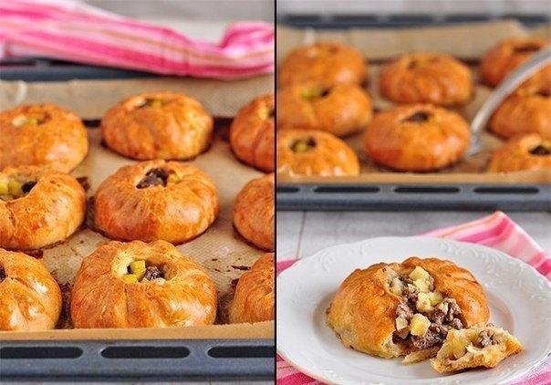 Вак балиш (маленькие пироги с мясом и картошкой).