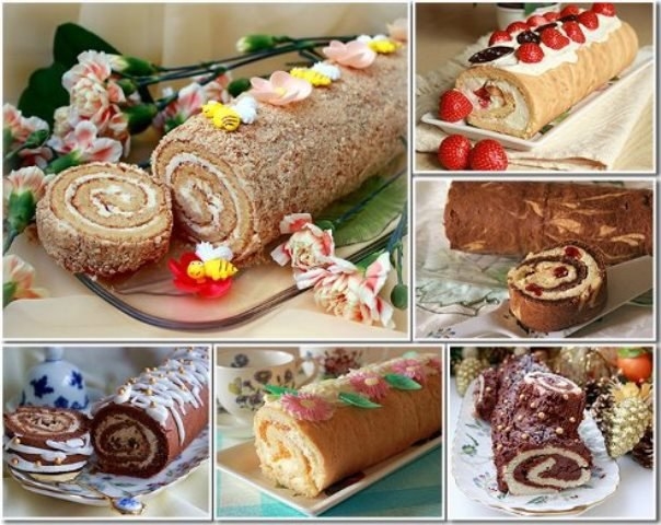 10 рецептов вкуснейших домашних бисквитных рулетов. 10 рецептов вкуснейших домашних бисквитных рулетов.