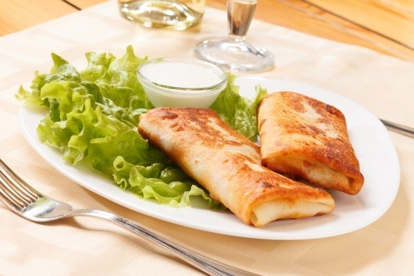 Блины с мясом и тыквой