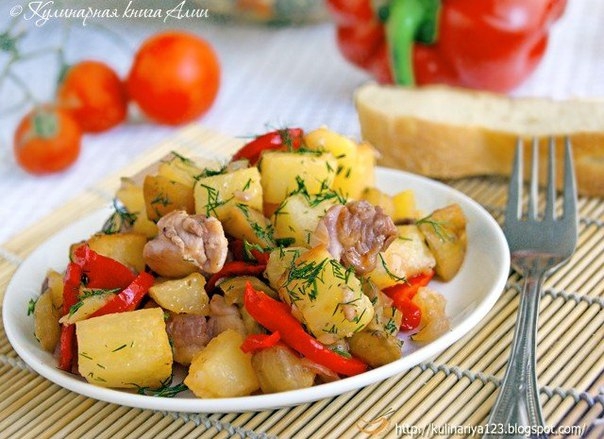 Картофель с мясом и овощами на ужин Картофель с мясом и овощами на ужин