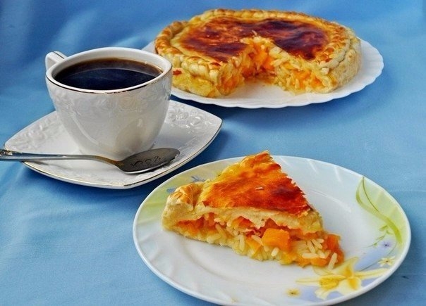 Пирог с рисом и тыквой за 30 минут Пирог с рисом и тыквой за 30 минут