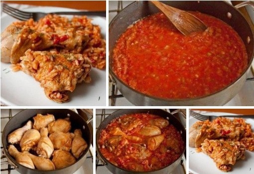 Вкусное и питательное блюдо для ужина: Курица с рисом в томате