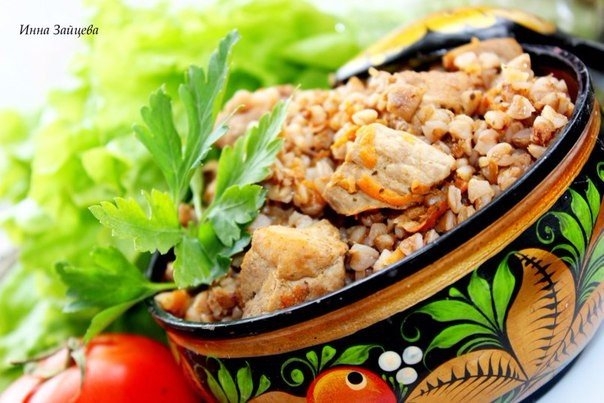 Мясо с гречкой по-деревенски