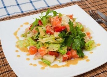 Салат из семги с овощами Салат из семги с овощами