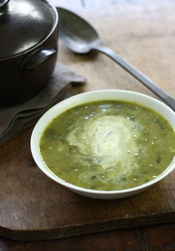 Борщ зеленый с рисом