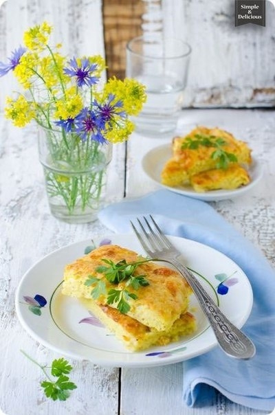 Кекс с кабачками и моцареллой