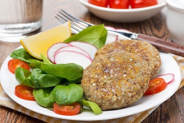 Котлеты из гречки и чечевицы