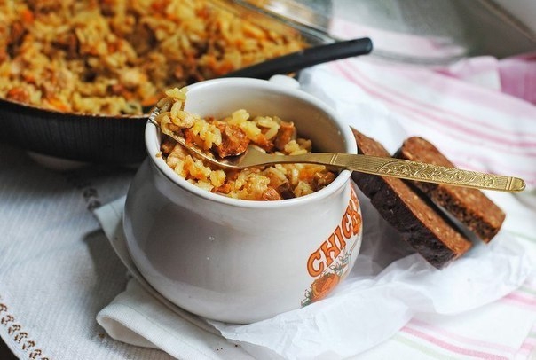 Плов с курицей и лисичками Плов с курицей и лисичками