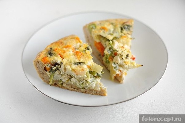 Пирог с тыквой, брокколи и грибами