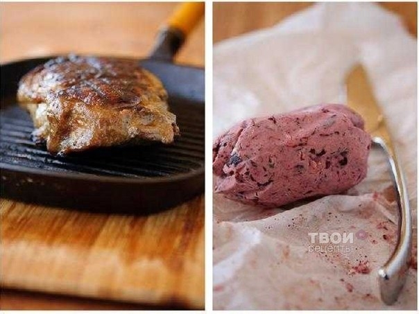 Стейк портерхаус с маслом из красного вина