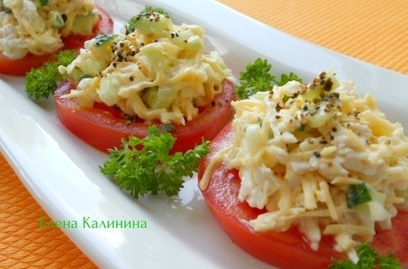 Закуска из помидоров с сыром