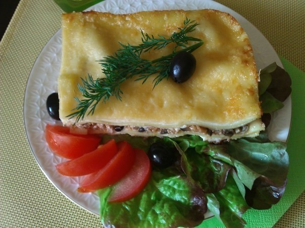 Лазанья с индейкой и грибами Лазанья с индейкой и грибами
