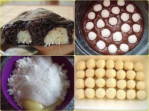 Шоколадный пирог с творожными шариками. Нереальная вкуснятина! Шоколадный пирог с творожными шариками. Нереальная вкуснятина!