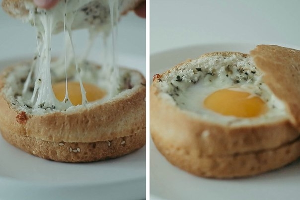 Яичница в булке &mdash; отличная идея для завтрака! Не ленись, пробуй!