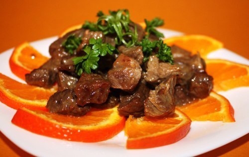 Мясо с апельсиновым соком