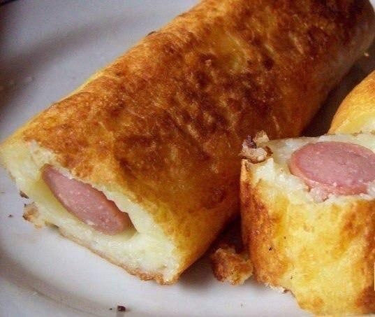 Рецепт: Сосиски в картошке Рецепт: Сосиски в картошке