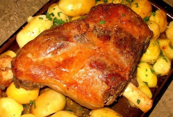 Рецепт: Запеченная баранина.