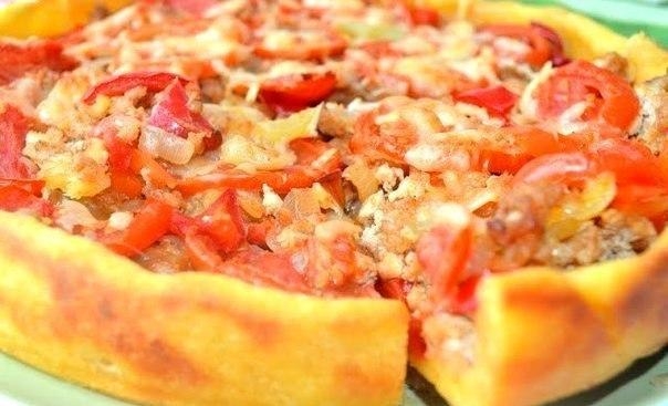 Рецепт: Деревенский пирог из картофельного теста с мясом и овощами