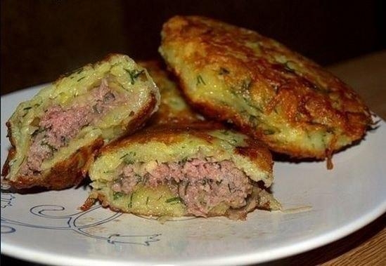 Рецепт: Драники картофельные с мясом