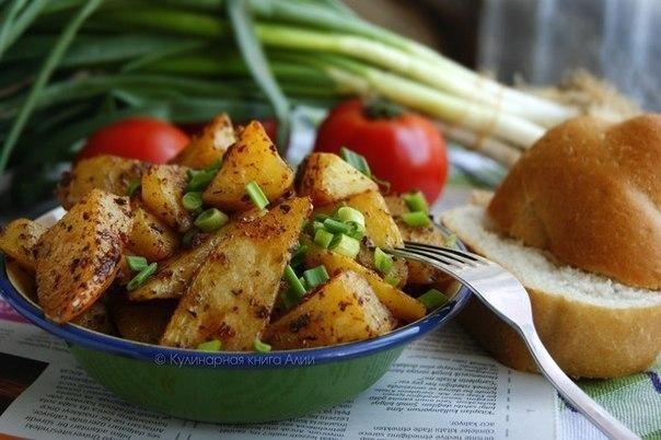 Рецепт: Запеченный картофель по-турецки.