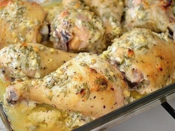 Рецепт: Курица в маринаде по-гречески