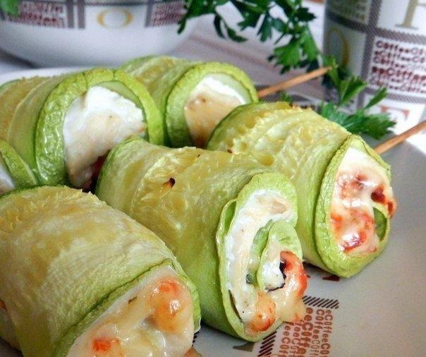 Рецепт: Кабачковые рулетики