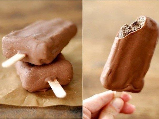 Рецепт: Домашний шоколадный пломбир