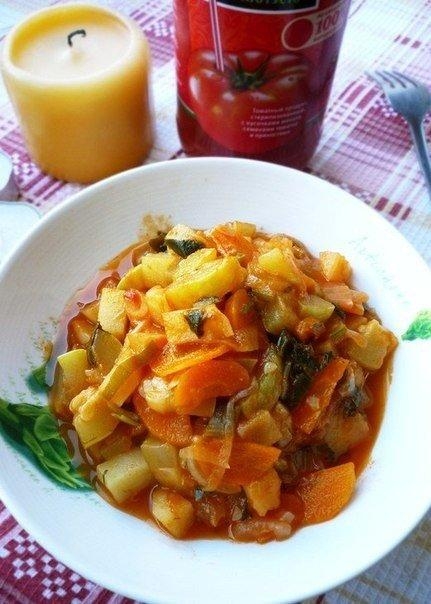 Рецепт: Овощное рагу в томатном соке