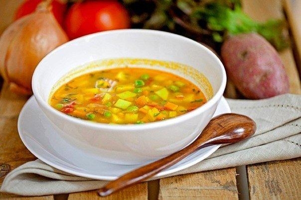 Рецепт: Индийский суп с зеленым горошком