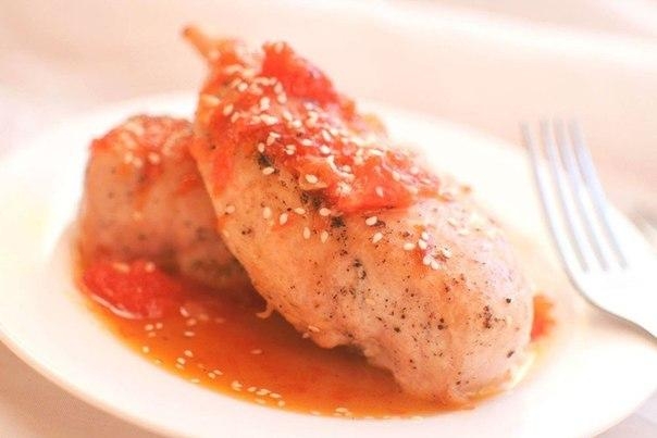 Рецепт: Куриные грудки в карамельном соусе