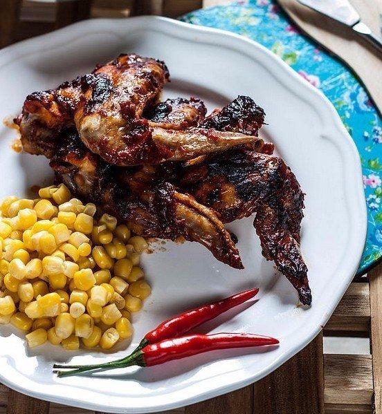 Рецепт: Куриные крылышки в home-made соусе барбекю