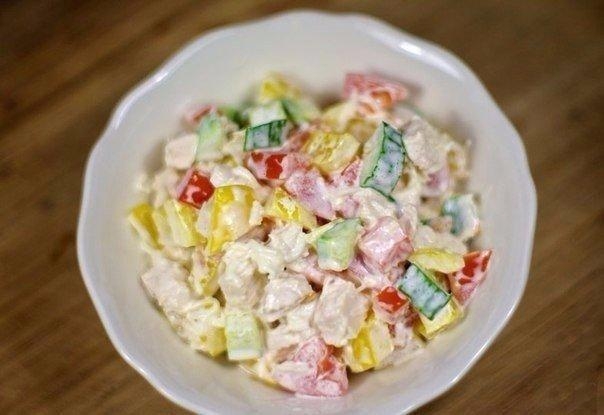 Рецепт: Салат с курицей и овощами