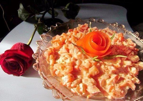 Рецепт: Салат "Петушок с курицей и помидорами"