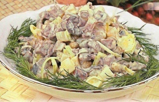 Рецепт: Салат мясной с грибами