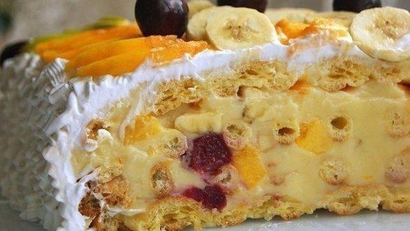 Рецепт: Оригинальный и вкусный летний торт "Тропиканка" Рецепт: Оригинальный и вкусный летний торт "Тропиканка"