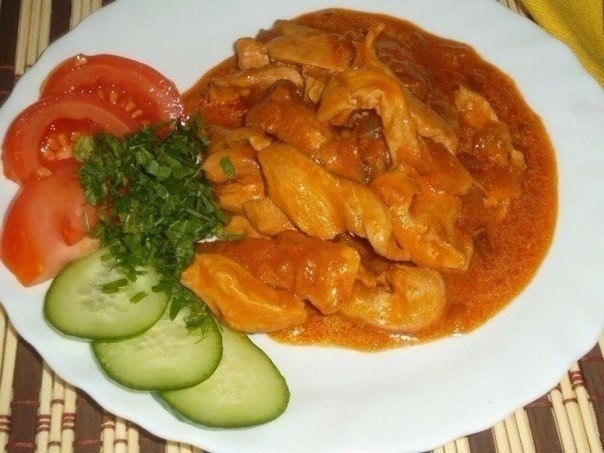 Рецепт: Гуляш из куриного филе