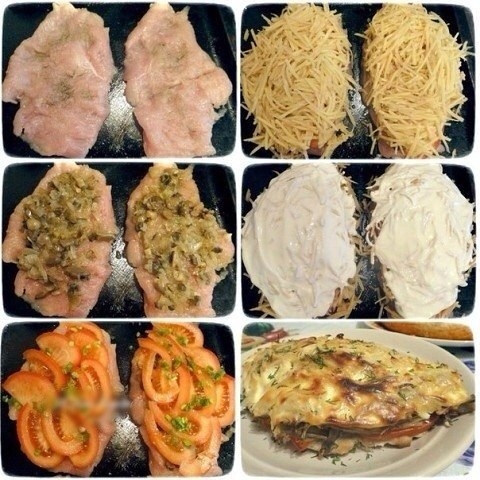Рецепт: Куриная грудка под шубой Рецепт: Куриная грудка под шубой