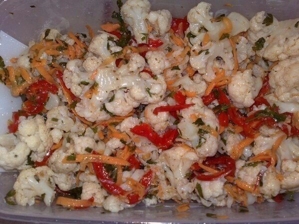 Рецепт: Цветная капуста по-корейски. Рецепт: Цветная капуста по-корейски.