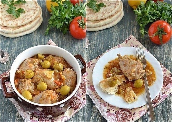 Рецепт: Я очень люблю эту курицу... Оливки придают ей такой замечательный аромат и вкус... Соус прос