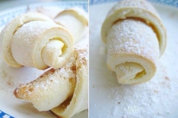Рецепт: Безумно вкусные и нежные рогалики из творожного теста Рецепт: Безумно вкусные и нежные рогалики из творожного теста