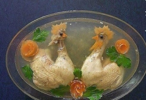 Рецепт: Заливное из курицы.