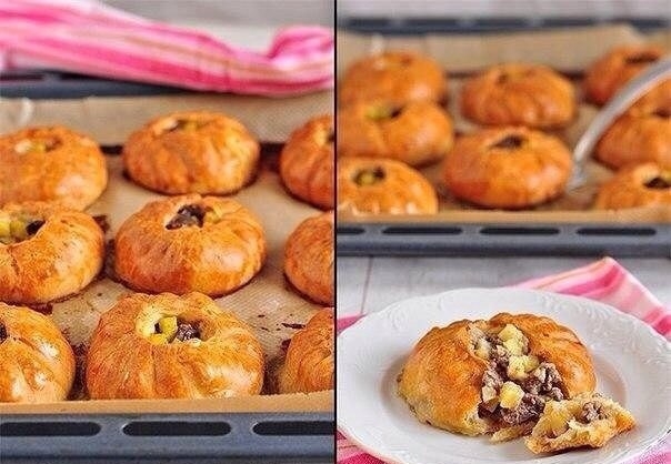 Рецепт: Вак балиш (маленькие пироги с мясом и картошкой).