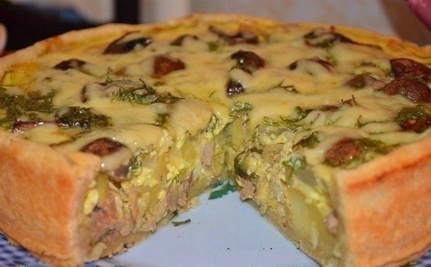 Рецепт: Пирог с курицей и картошкой