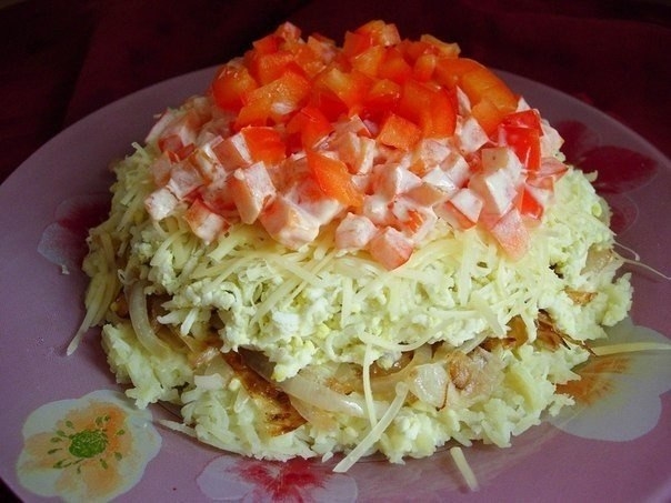 Рецепт: Простой и вкусный салат. Рецепт: Простой и вкусный салат.