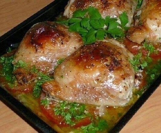 Рецепт: Курица на овощах