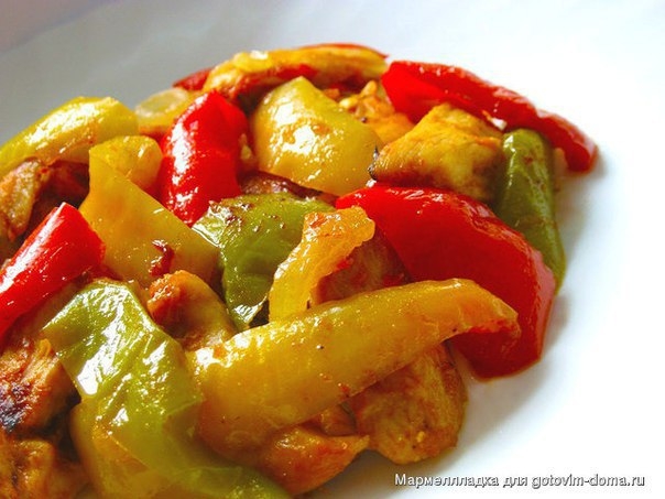 Рагу из курицы с болгарским перцем Рагу из курицы с болгарским перцем