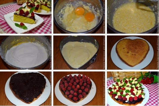 Пирог с малиной и сливками Пирог с малиной и сливками